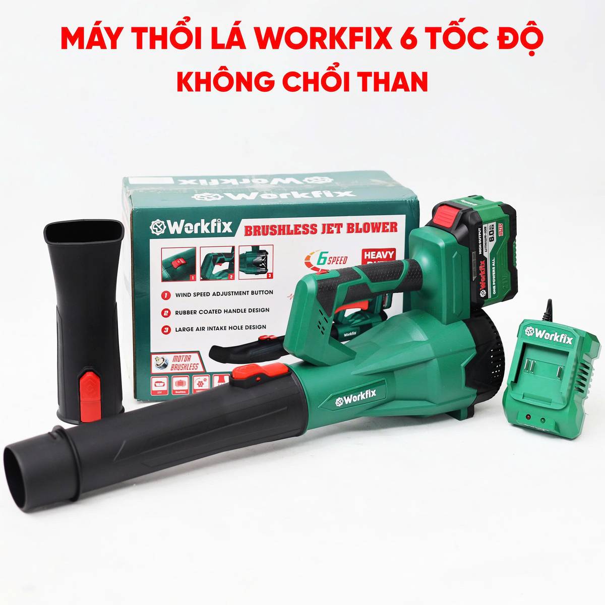 Máy thổi Workfix WF-TL680BL, 6 cấp độ, động cơ từ, không chổi than, chính hãng - image 1