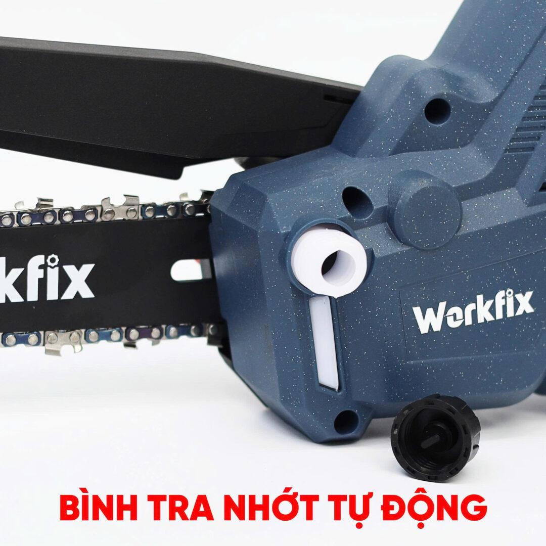 Máy cưa xích Workfix WF-CS0802PRO, 8inch, Không chổi than, Tra nhớt tự động — BÌNH TRA NHỚT TỰ ĐỘNG