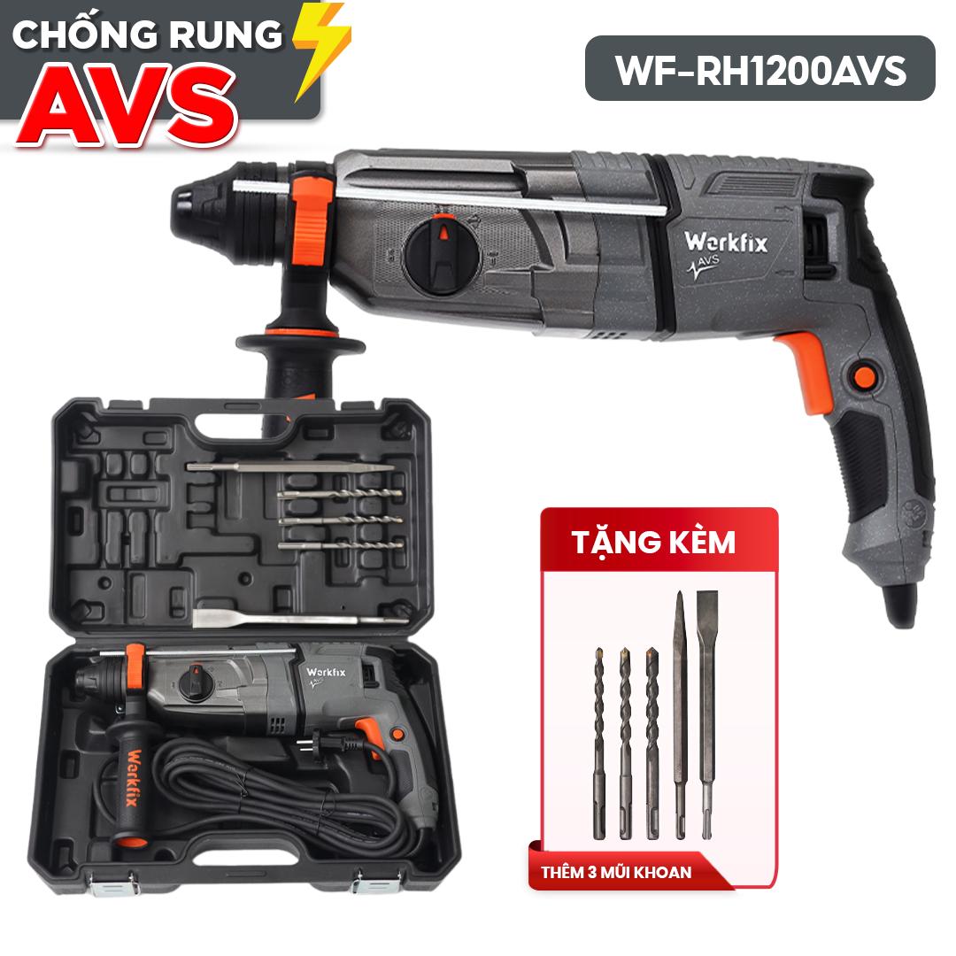 Máy khoan bê tông Workfix WF-BT1200AVT, khoan búa, khoan tường, đục, máy khoan điện AVS