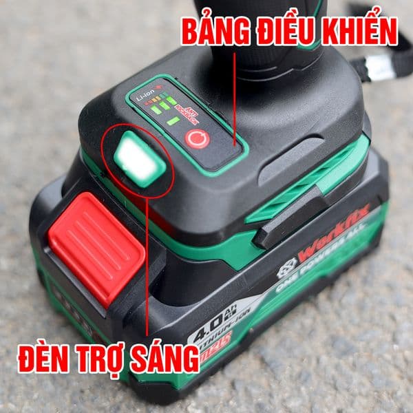 Máy Khoan Pin WORKFIX WF-ID13100AK Lực 100N Chuyên Rút Lõi, Khoan Tường, Bắn Vít, Không Chổi Than — ĐÈN LED CỰC SÁNG