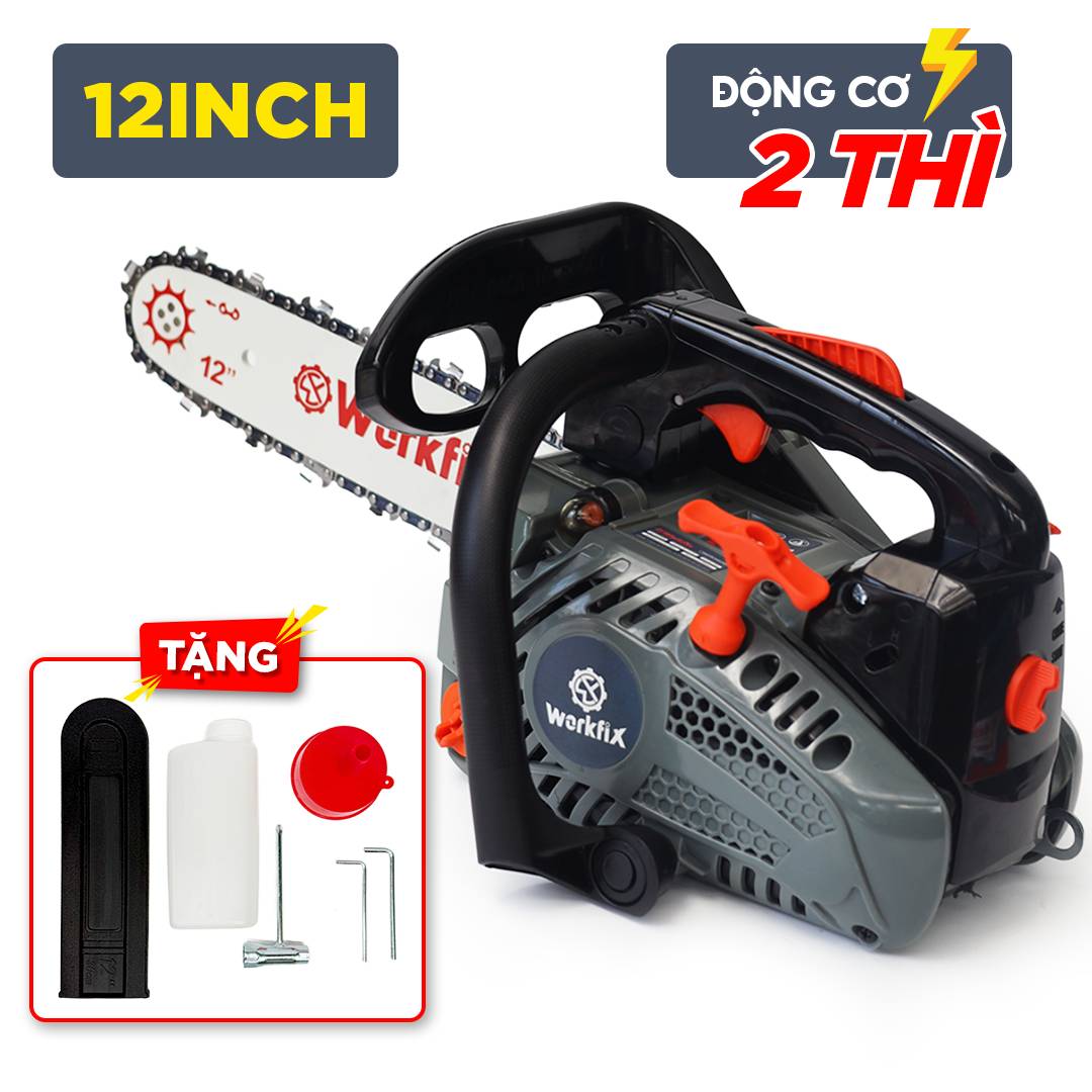 Máy cưa xăng Workfix WF-CX1202PRO, động cơ xăng 2 thì 25CC, lam dài 12 inch - image 1