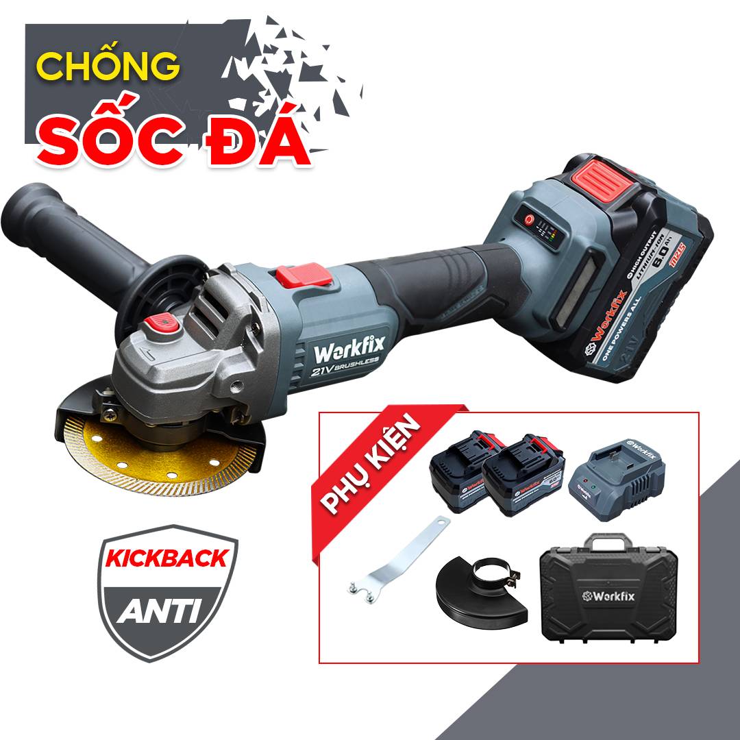 Máy mài pin Workfix WF-AG100ATC, chống lật cổ tay, công tắc bóp, chính hãng - image 1