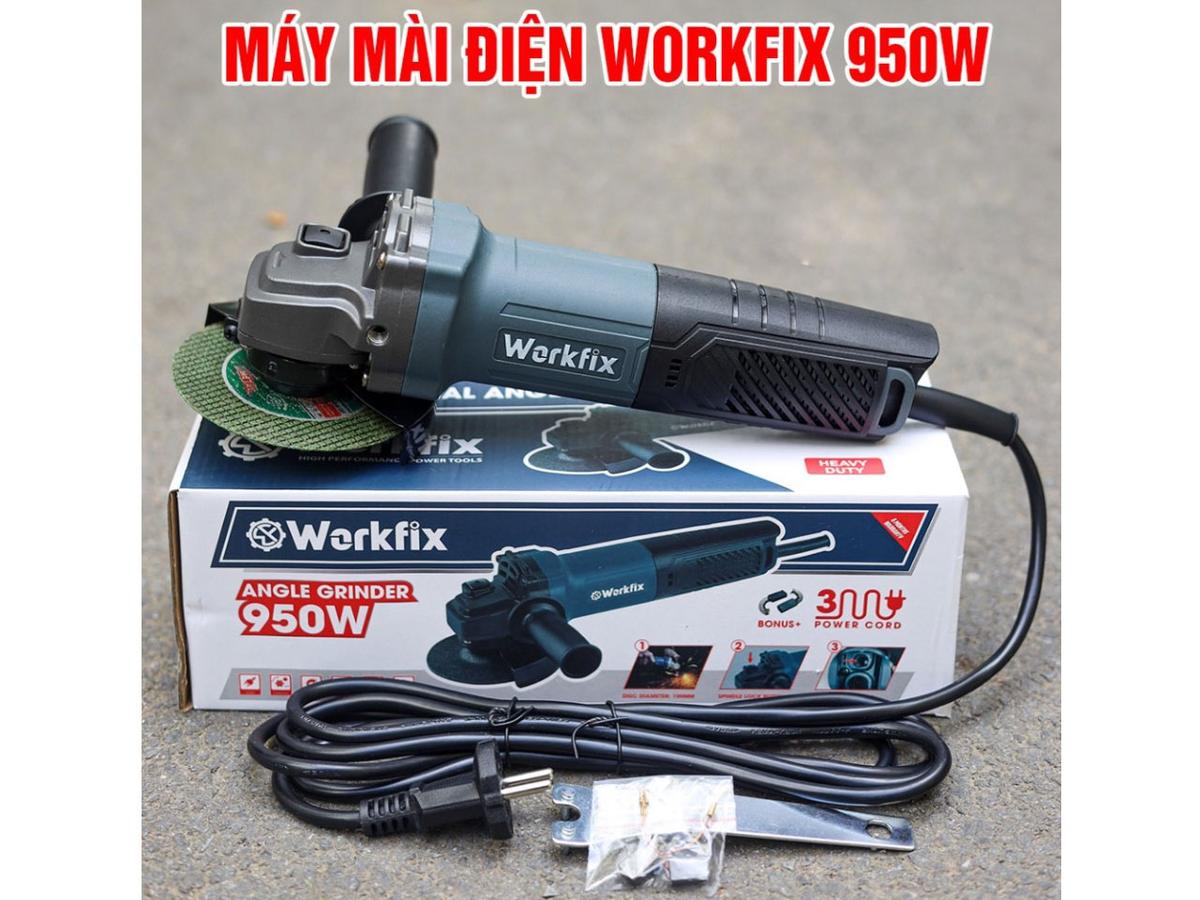 Máy mài cầm tay WORKFIX WF-AG950W, Công suất 950W, Công tắc đuôi, Tặng 1 cặp chổi than — CÔNG SUẤT 950W LỚN