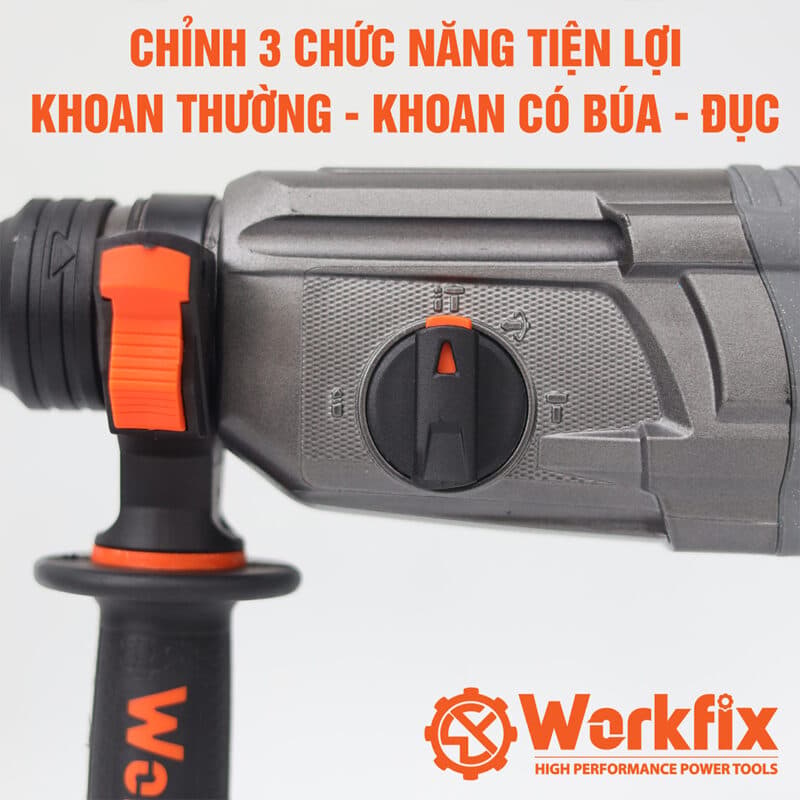Máy khoan bê tông Workfix WF-BT1200AVT, khoan búa, khoan tường, đục. Máy khoan điện AVS — MÁY KHOAN BÊ TÔNG 3 CHỨC NĂNG
