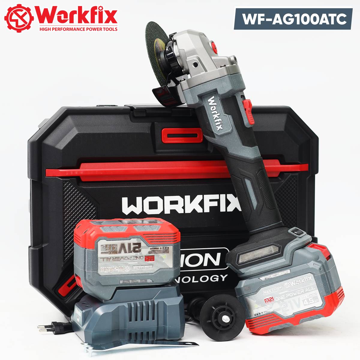 Máy mài pin Workfix WF-AG100ATC, chống lật cổ tay, công tắc bóp, chính hãng - image 1